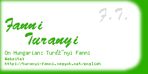 fanni turanyi business card